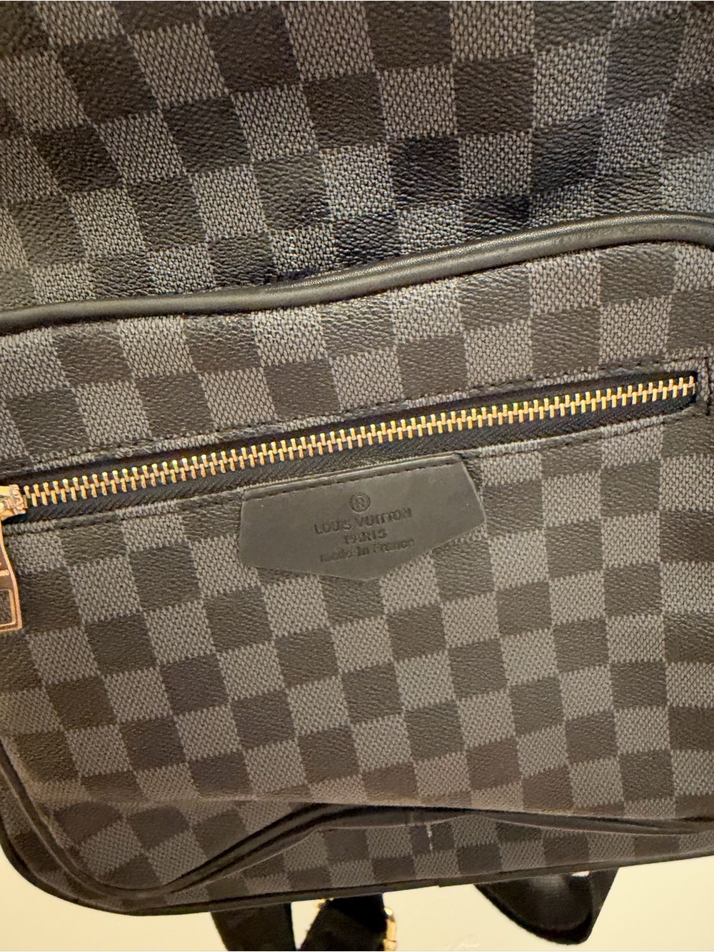 Black Checkerboard Backpack - Designer Style - Picture 2 of 4